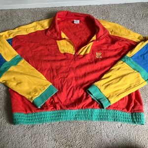 Lucy & Yak colorblock crop quarter zip sweatshirt